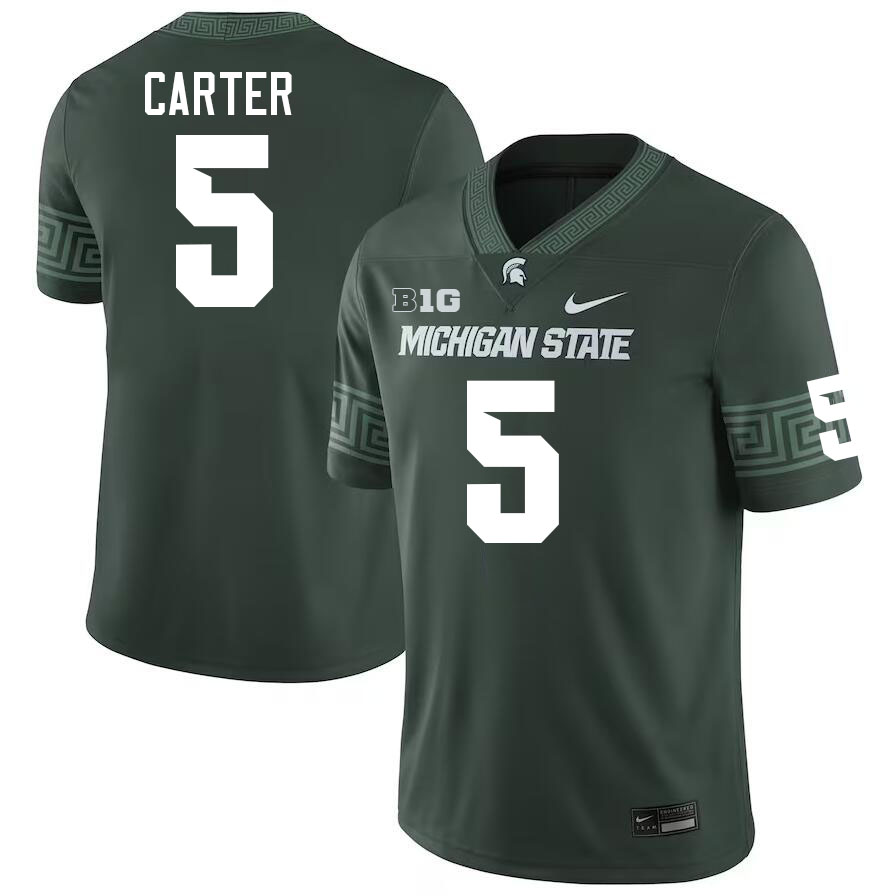 Michigan State Spartans #5 Nate Carter College Football Jerseys Stitched-Green